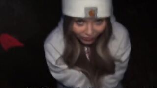 The slutty girl is sucking dick of every passer-by to achieve her skater dream