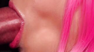 The hottest milk blowjob with pink hair that you have ever seen!