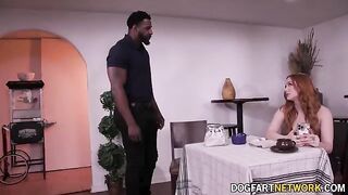 Redhead hottie Madison Morgan gets her tight pussy smashed by BBC