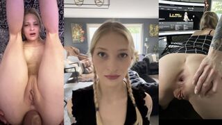 Cute teen takes a hard cock in her tight ass hole
