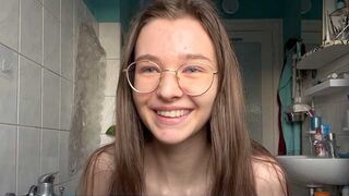 The kitchen is wet after a hot German teen action