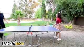 The famous ass of Ariana Van X is played with a ping-pong ball