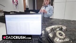 Eva Nyx gets her juicy teen pussy creampied by her step daddy in a taboo scene
