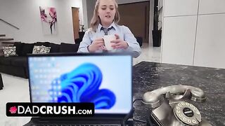 Eva Nyx gets her juicy teen pussy creampied by her step daddy in a taboo scene