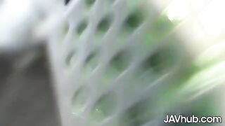 Two cute JAV girls Reika and Mio are getting fucked by many guys
