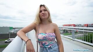 A brave girl Irina Cage exposed herself on the bridge for money