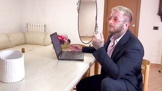 The secretary got the boss's cock wet in the office