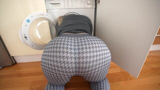 My stepsister got stuck in the washing machine, what a mess!