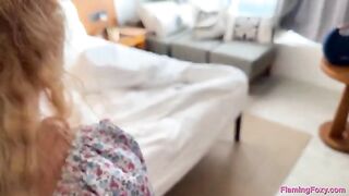 Redhead amateur gets fucked on a private party in a hotel, rough and deep