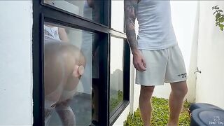 Peep show with a big dick for a new neighbor