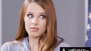 Redhead detective investigates Jillian Janson’s pussy in classroom