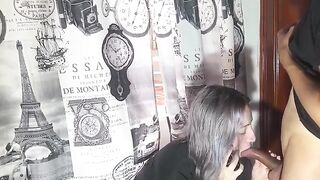 An unfaithful woman cheats on her boyfriend by speaking with another man