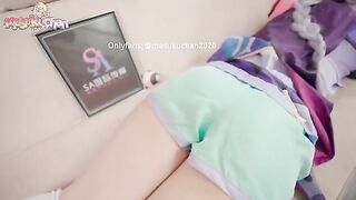 Thick Thighs Massage with Lewd Qiqi's pussy cumming shot