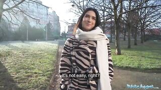 A sexy student is trying to achieve her goals by using her body in a bold way