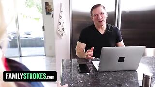 Pervert stepdad fucks petite stepdaughter Chloe Rose daily before and after school