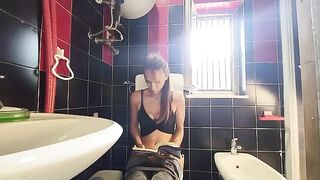 My tattooed friend fucked me in the bathroom