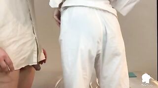 The nurse visits the patient with erectile dysfunction issues in this exclusive Italian anal sex scene