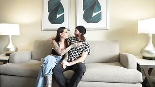 A guy is having his first experience with two girls at once