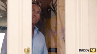 A cheating blonde is getting fucked by the pool by daddy4k