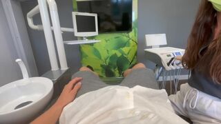 The hot girl is having sex with her dentist in POV style