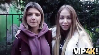 First time double penetration for a young girl in a thrilling scene