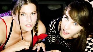 Two friends sharing cock and cum in a steamy scene