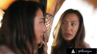 Beautiful brunette Eva Lovia has sex with her wife