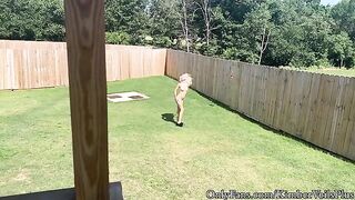 Getting naked in the backyard and having a quickie on the porch