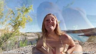Big booty slut Molly Pills gets fucked on a hike in nature