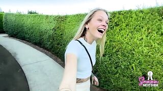 Petite babe lost in the moment on a romantic date night adventure