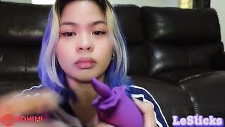 Playful Filipina beauty Tina Slick made her pussy wet using a vibrator