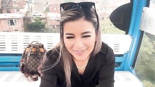 A girl has sex on the street and in the cable car, just for fun