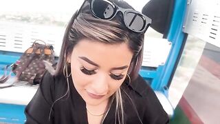 A girl has sex on the street and in the cable car, just for fun