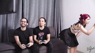 Petite Latina Cindy Luna gets her pussy and ass stuffed with cock in an intense DP session