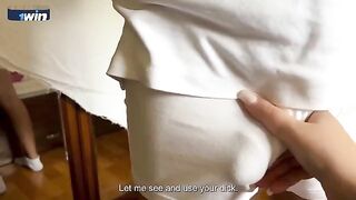 MILF stepmom gets banged by her stepson in the kitchen