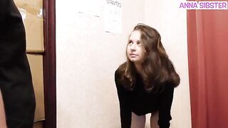 The pretty thief was caught and punished in the store