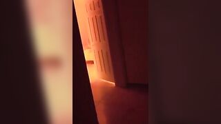 The red-haired girl fucks in front of her house, attracting a voyeur