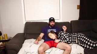 My stepmom is crazy, but she allows a risky blowjob