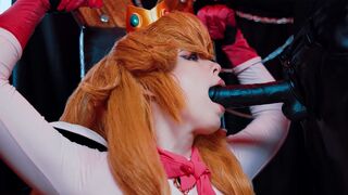 Bowser fucked Princess Peach with his huge black cock in a rough scene
