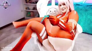 Zero Two in squirting action, straight from Darling in the Franxx
