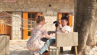 A risky outdoor sex adventure with a neighbor in the countryside!