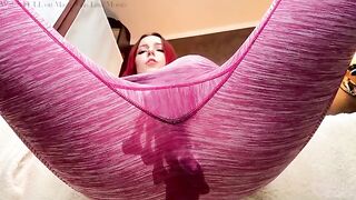 The pretty, sexy, and petite girl squirts from her pussy and ass