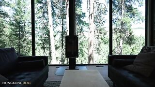 A girl living in the woods, her hot yoga session turns into a steamy encounter