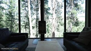 A girl living in the woods, her hot yoga session turns into a steamy encounter