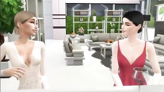 Hailey caught cheating with Selena in Sims 4 scene