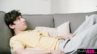 Guy wears step-sis’s panties, she freaks out, “What the fuck, you’re wearing my panties!”
