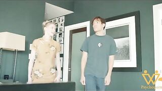 Melody Marks in a Chinese dress is fucked hard by a huge Asian cock