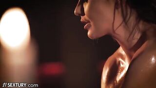 Hot lesbian oil massage with Tina Kay and Lilu Moon