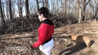 The ass of a seductive wife in yoga pants is irresistible, especially outdoors