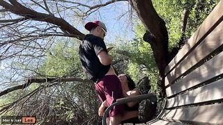 Busty Girl Almost Caught Having BJ by the Lake